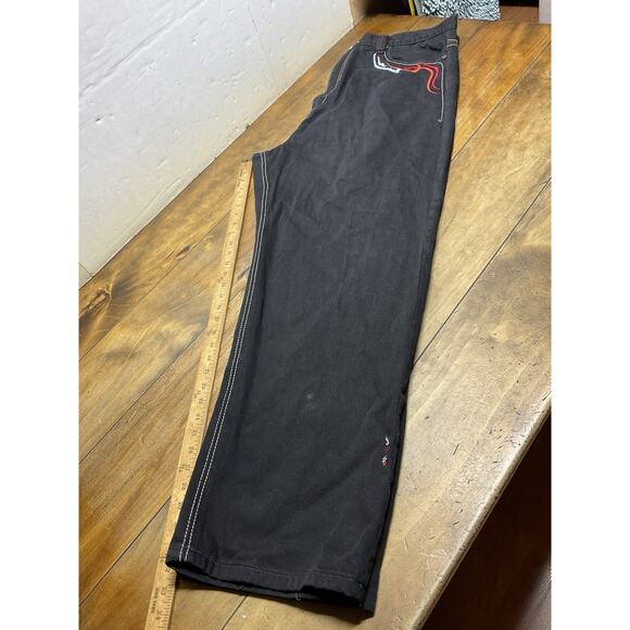 Vintage Y2K Hip Hop Black Embroidered Coogi Jeans Size 40x32 - Picture 15 of 15